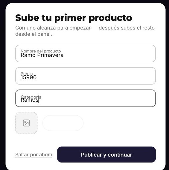 Panel de Webssy para agregar un producto con foto, precio y stock